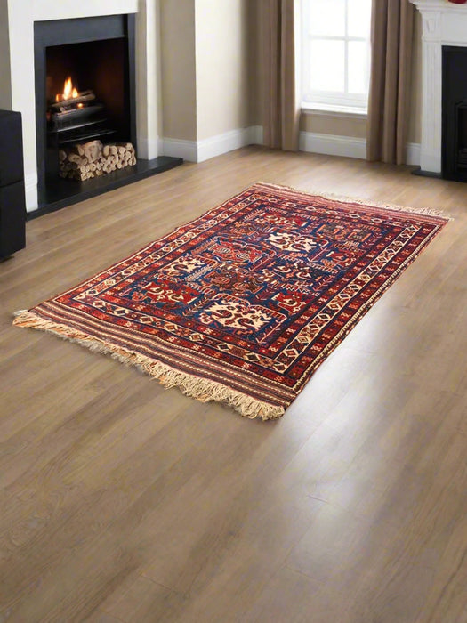 Timeless Beauty, Woven by Hand. Antique Persian Rug, size 4" x 6" ( F)