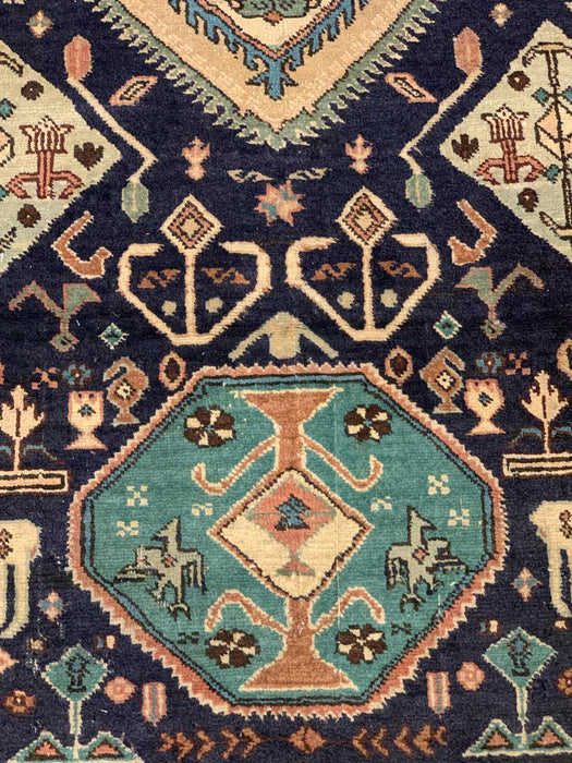 Timeless Beauty, Woven by Hand. Antique Persian Bakhtiar Rug, size 3' 9" x 7' 9"(F )