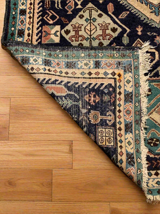 Timeless Beauty, Woven by Hand. Antique Persian Bakhtiar Rug, size 3' 9" x 7' 9"(F )