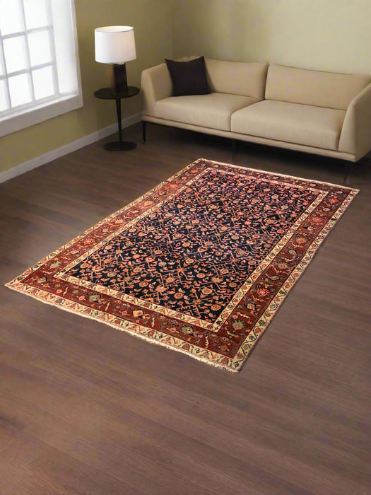 Timeless Beauty, Woven by Hand. Antique Persian Hamadan Rug, size 4' 3" x 6"(F)