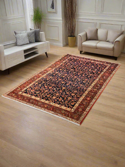 Timeless Beauty, Woven by Hand. Antique Persian Hamadan Rug, size 4' 3" x 6"(F)