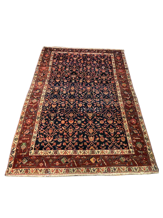 Timeless Beauty, Woven by Hand. Antique Persian Hamadan Rug, size 4' 3" x 6"(F)