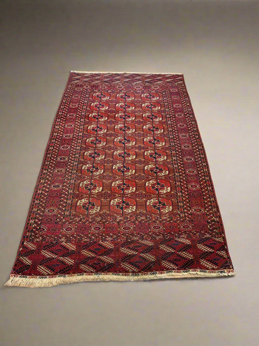 Terkaman Tribal Afghan Oriental Rug, size 3' 8" x 6' 8"