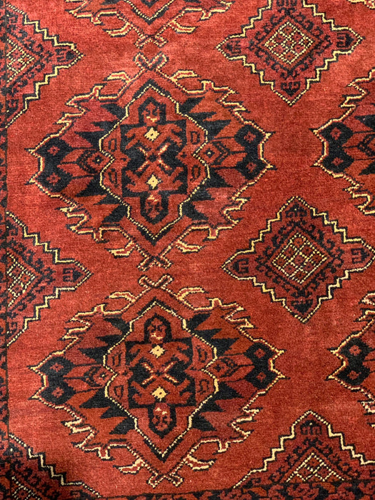 Terkaman Tribal Afghan Fielpa Oriental Rug, size  4" x 6"