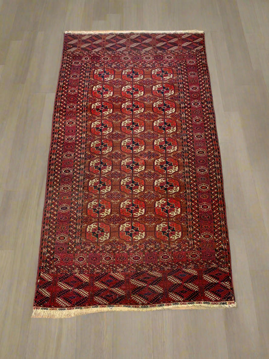 Terkaman Tribal Afghan Oriental Rug, size 3' 8" x 6' 8"