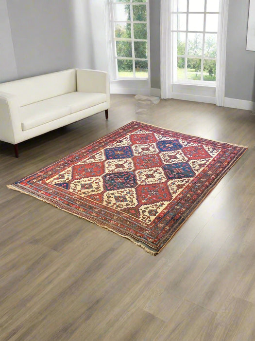 Timeless Beauty, Woven by Hand. Antique Persian Afshar Rug, size 4' 8" x 6" (F) Antique Persian Bakhtiar