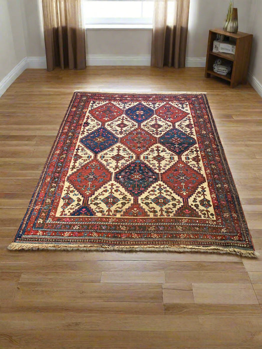 Timeless Beauty, Woven by Hand. Antique Persian Afshar Rug, size 4' 8" x 6" (F) Antique Persian Bakhtiar