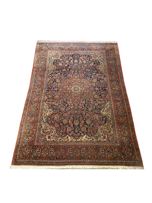 Timeless Beauty, Woven by Hand. Antique Persian Kashan Rug, size 4' 5" x 6' 6" (F)