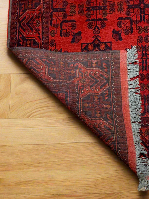 Terkaman Tribal Afghan Oriental Rug, size 4' x 6' 6"