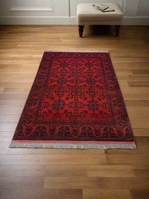 Terkaman Tribal Afghan Oriental Rug, size 4' x 6' 6"