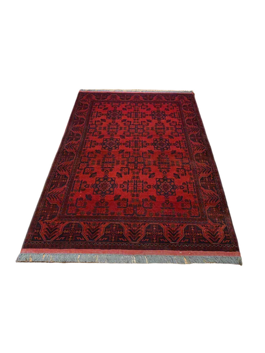 Terkaman Tribal Afghan Oriental Rug, size 4' x 6' 6"
