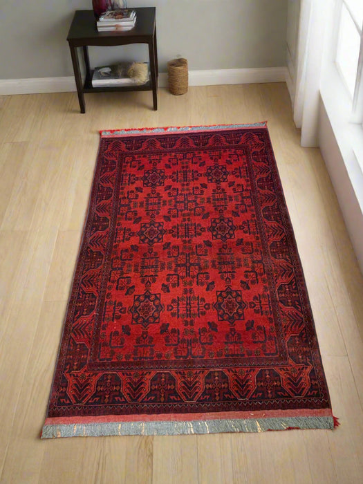 Terkaman Tribal Afghan Oriental Rug, size 4' x 6' 6"