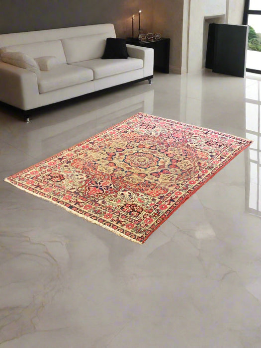 Timeless Beauty, Woven by Hand. Antique Persian Kirman Rug, size 4' 2" x 6" (F)