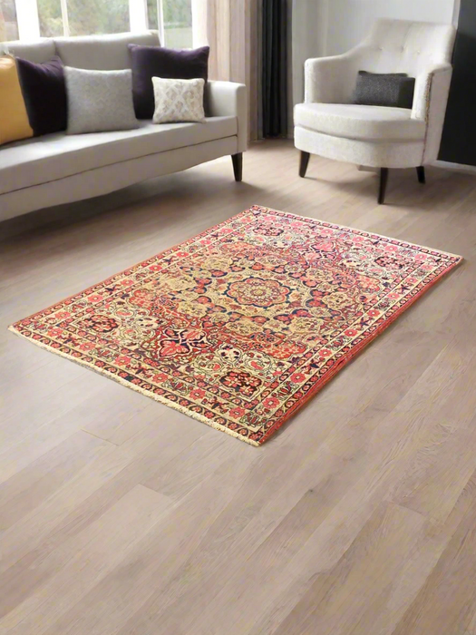 Timeless Beauty, Woven by Hand. Antique Persian Kirman Rug, size 4' 2" x 6" (F)