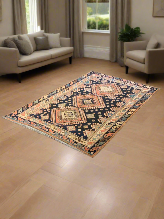 Timeless Beauty, Woven by Hand. Antique Afshar Persian Rug, size 4' 4" x 6" (F)