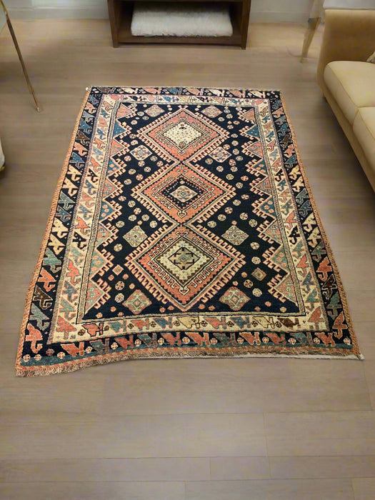 Timeless Beauty, Woven by Hand. Antique Afshar Persian Rug, size 4' 4" x 6" (F)