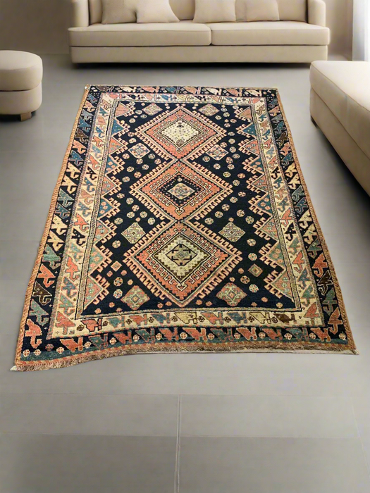 Timeless Beauty, Woven by Hand. Antique Afshar Persian Rug, size 4' 4" x 6" (F)