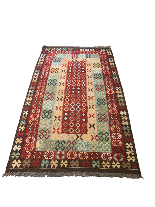 Afghan Kilim Handwoven flatweave Rug – size  3' 8" x 6' 5"