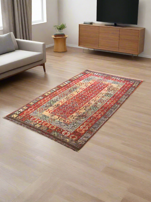 Afghan Kilim Handwoven flatweave Rug – size  3' 8" x 6' 5"