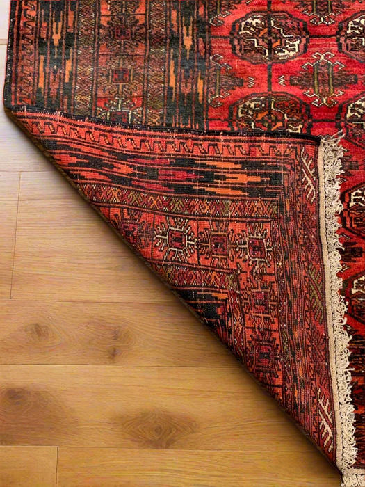 Terkaman Tribal Afghan Oriental Rug, size 4' 3" x 5' 4"