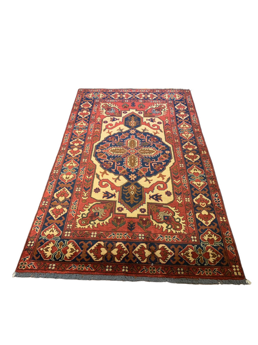 Terkaman Tribal Afghan Oriental Rug, size 4" x 6' 8"