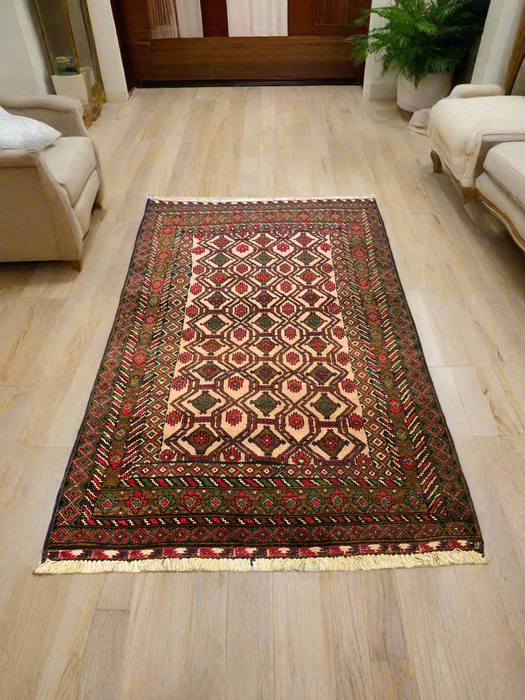 Terkaman Tribal Baluch Oriental Rug 3' 9" x 5' 10" (A)