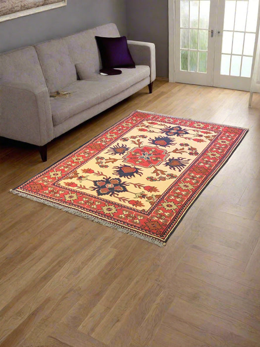 Terkaman Tribal Afghan Oriental Rug, size 4" x 6"