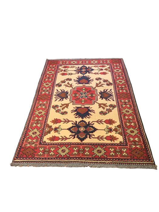 Terkaman Tribal Afghan Oriental Rug, size 4" x 6"