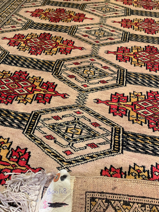 Hand-Knotted Pakistani Bokhara Rug – 100% Wool, size 4' 2" x 6"
