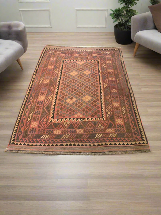 Afghan Kilim Handwoven flatweave Rug – size 4' 3" x 6' 4"