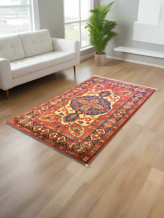 Terkaman Tribal Afghan Oriental Rug, size 4" x 6' 8"