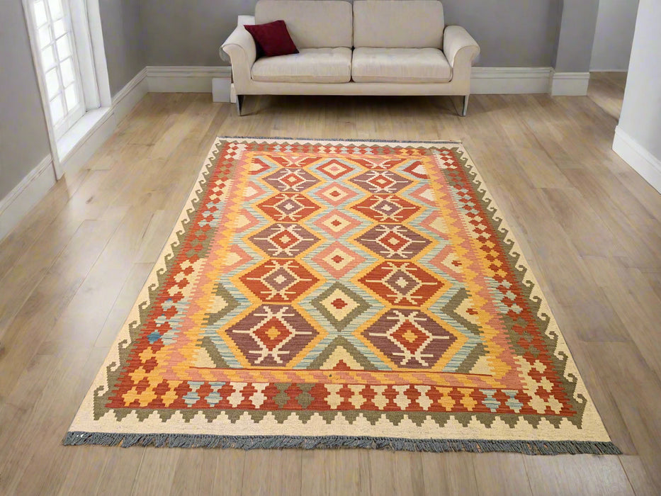 Afghan Kilim Handwoven flatweave Rug – size 5" x 6' 1"
