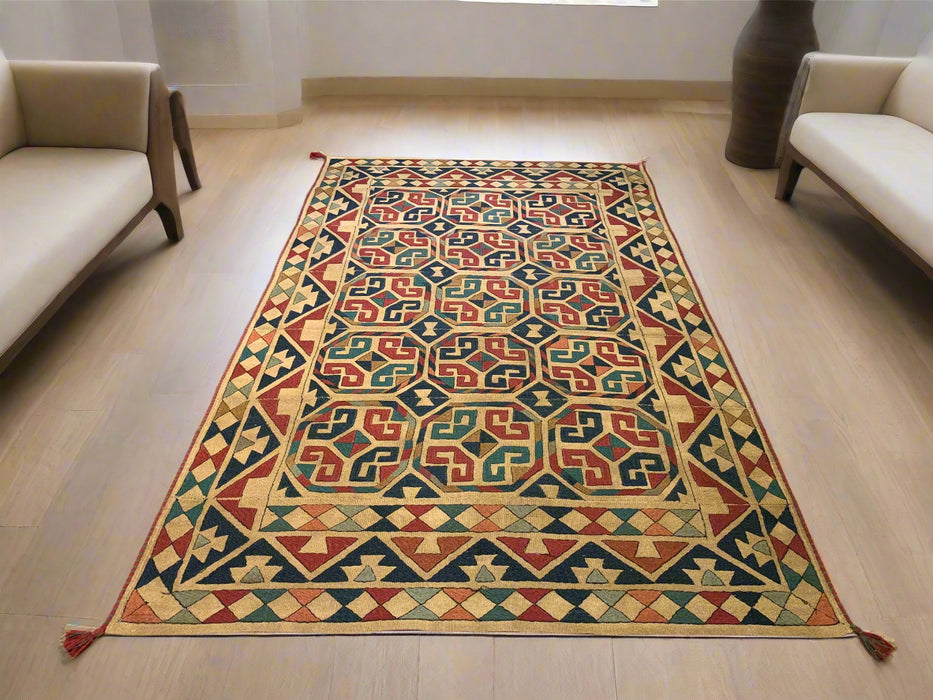 Afghan Kilim Handwoven flatweave Rug – size 4' 7" x  8"