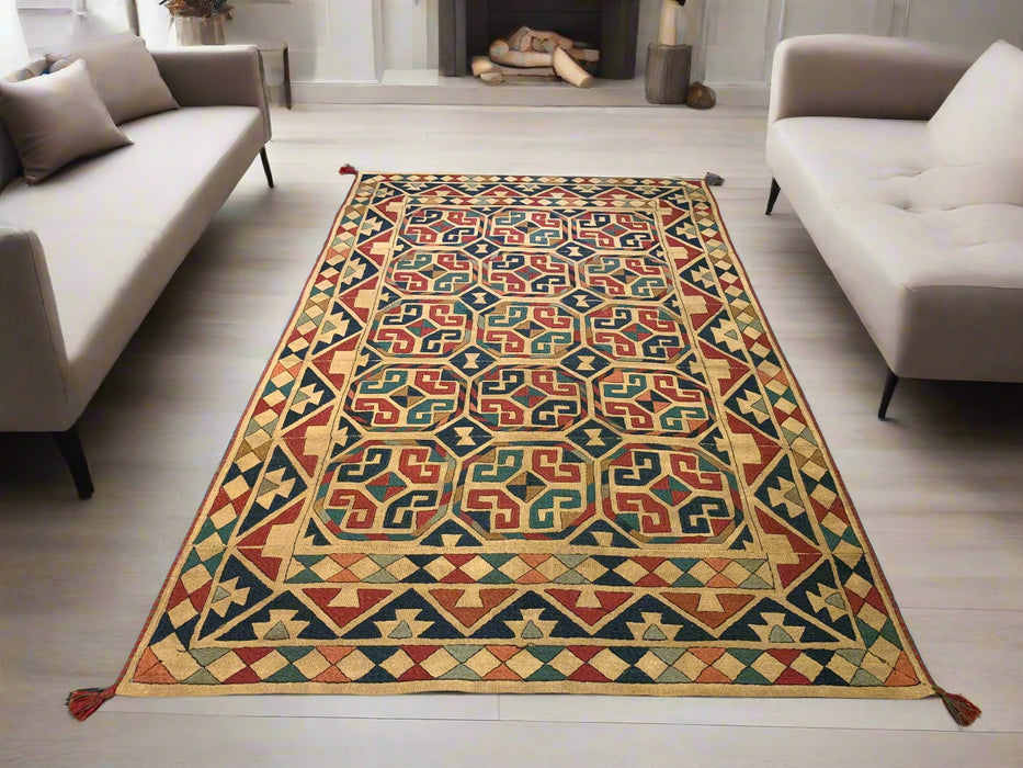 Afghan Kilim Handwoven flatweave Rug – size 4' 7" x  8"