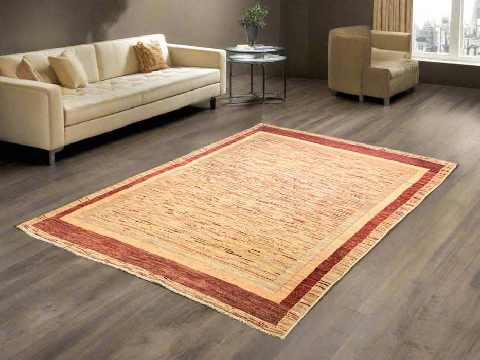 Hand-Knotted Sultanabad Vegetable-Dyed Wool Rug, 4' 8" x 6' 4"