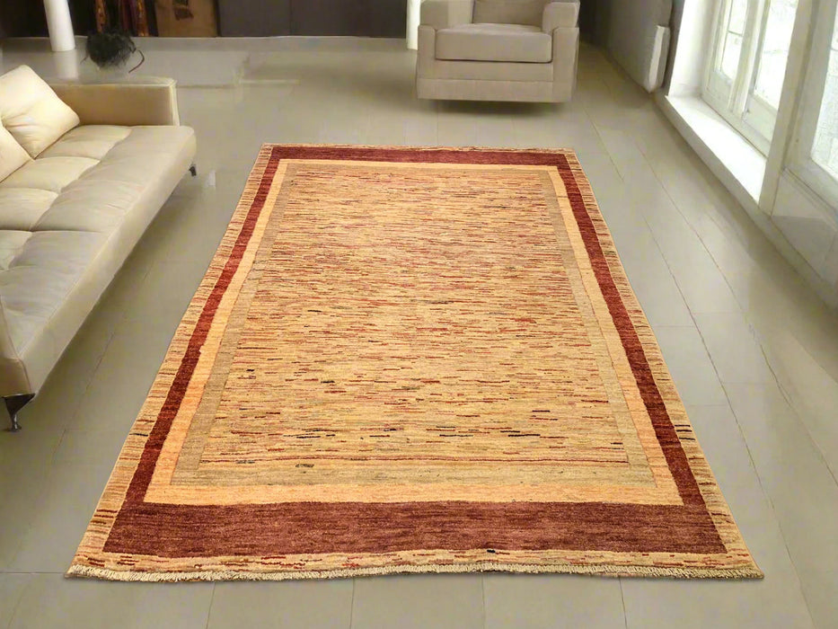 Hand-Knotted Sultanabad Vegetable-Dyed Wool Rug, 4' 8" x 6' 4"