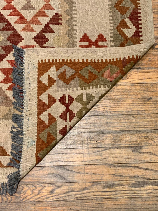 Afghan Kilim Handwoven flatweave Rug – size 3' 11" x 7"