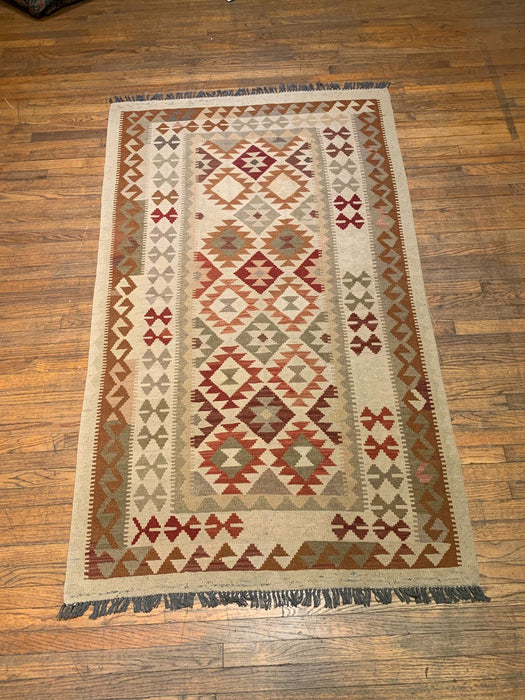 Afghan Kilim Handwoven flatweave Rug – size 3' 11" x 7"