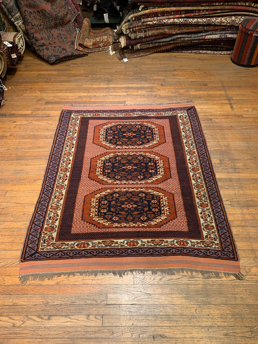 Terkaman Tribal Afghan Oriental Rug, size 4' 10" x 6"