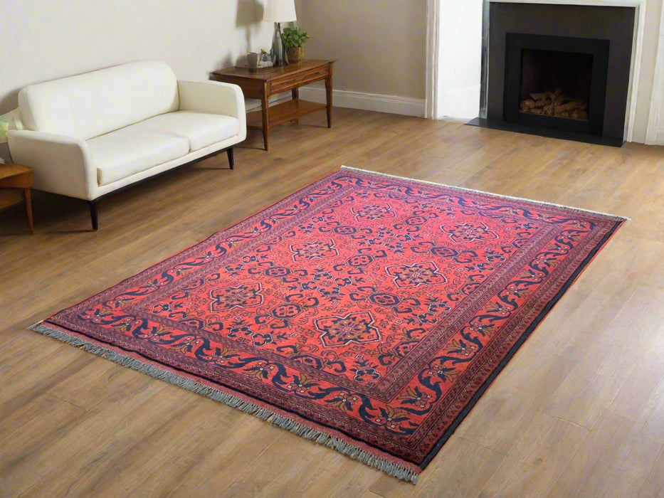 Terkaman Tribal Afghan Oriental Rug, size 5" x 6 ' 7"