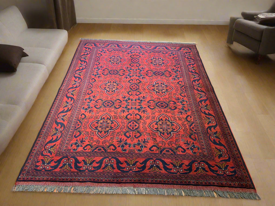 Terkaman Tribal Afghan Oriental Rug, size 5" x 6 ' 7"