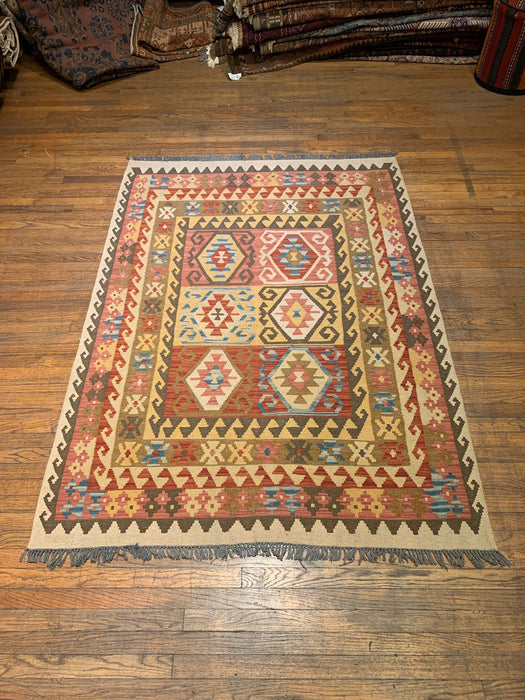 Afghan Kilim Handwoven flatweave Rug – size 4' 9" x 6' 8"