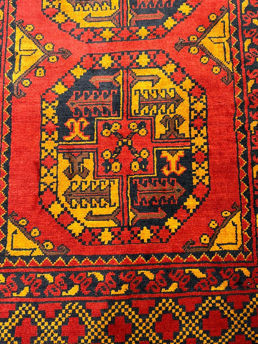 Terkaman Tribal Afghan Oriental Rug, size 4" x 7"