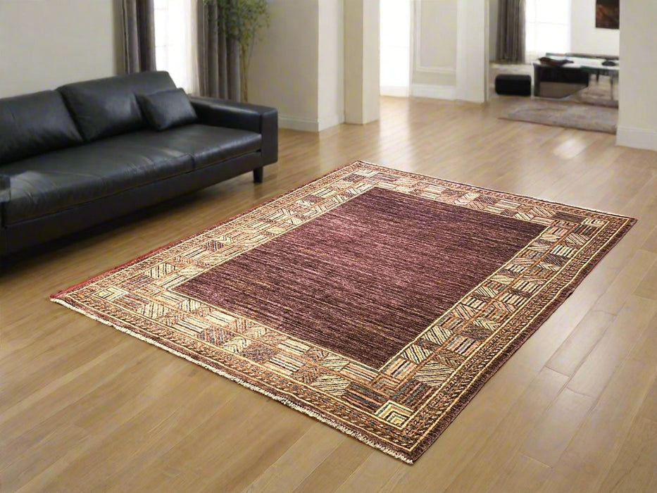 Hand-Knotted Sultanabad Vegetable-Dyed Wool Rug, 5" x 6' 5"