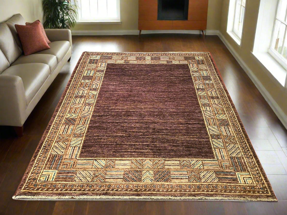 Hand-Knotted Sultanabad Vegetable-Dyed Wool Rug, 5" x 6' 5"