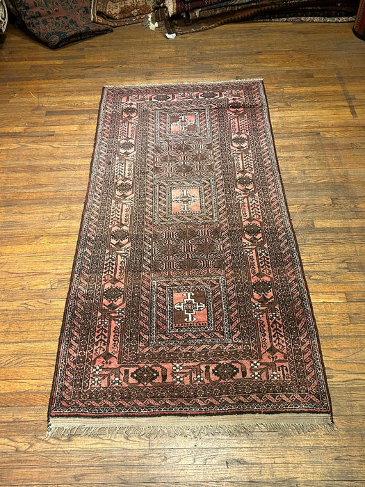 Terkaman Tribal Baluch Oriental Rug 4" x 7"(A)