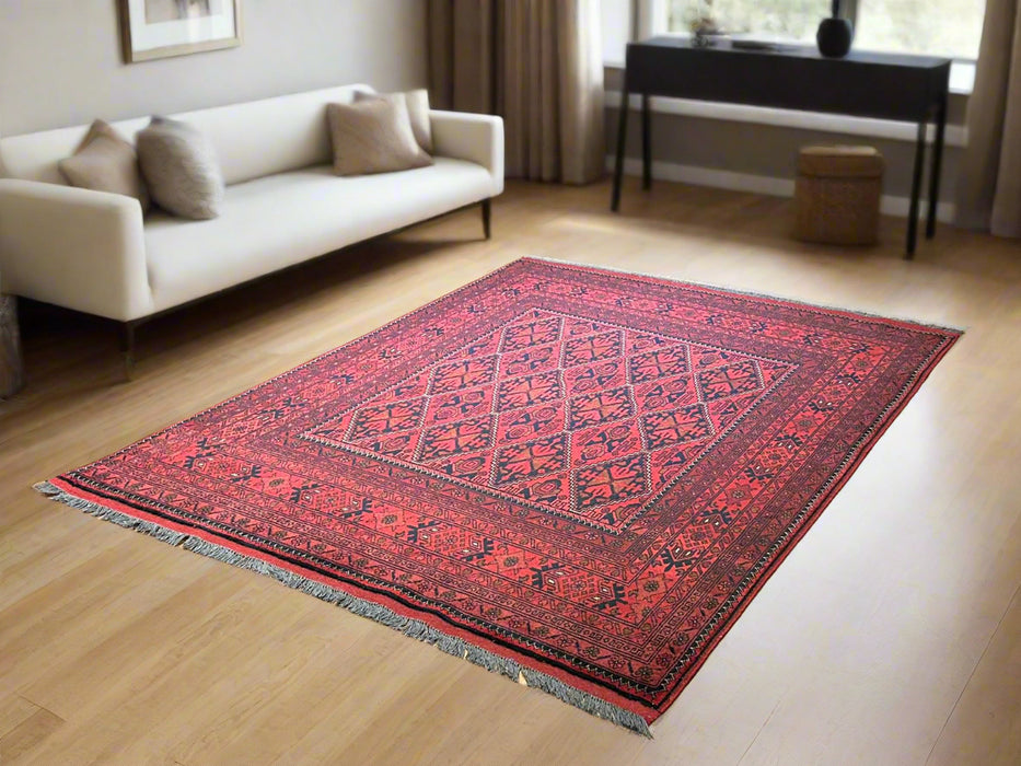 Terkaman Tribal Afghan Oriental Rug, size 5" x 6' 8"