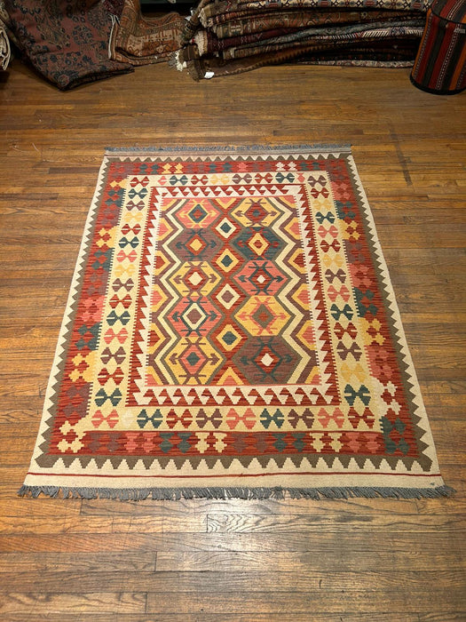 Afghan Kilim Handwoven flatweave Rug – size 5" x 6' 7"