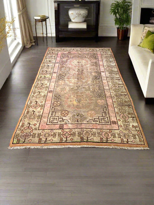 Antique Khotan Samarkand Rug, circa 1910's, size 4' 5" x 8"