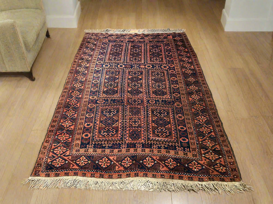 Sold out Terkaman Tribal Afghan Oriental Rug, size 4" x7"